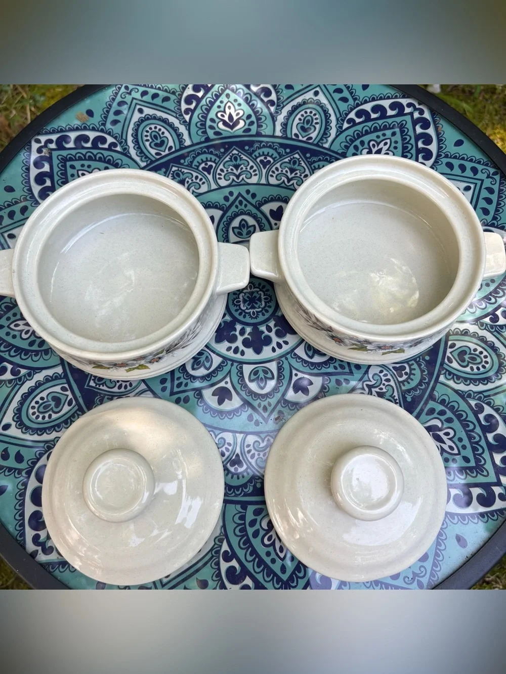 Vintage 1980 Heavenly Bake, Serve 'n Store Stoneware Dishes with Lids - Set of 2